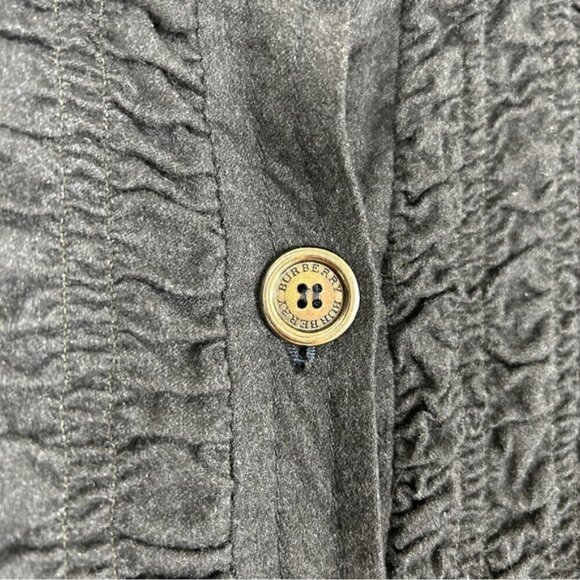VINTAGE Burberry Gray Wool collared button down jacket - Picture 10 of 10